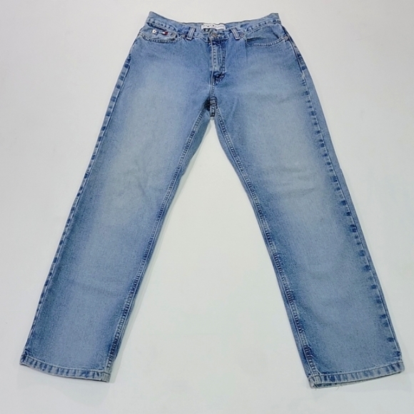 TOMMY HILFIGER JEANS ♡ Vintage Denim Faded 'n Distressed Blue Jeans 6|31 Regular - Picture 6 of 17